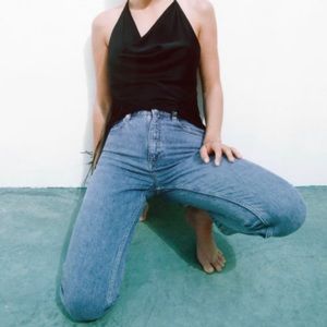 Zara mid blue mom fit jeans